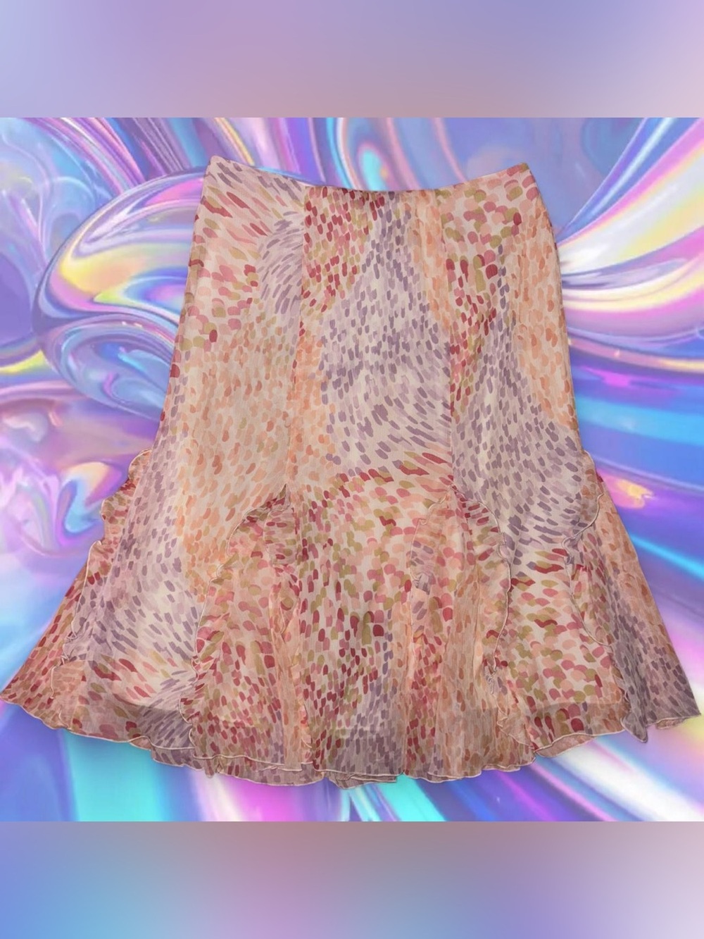 vtg y2k fairycore midi skirt - ruby rd, sz 12petite